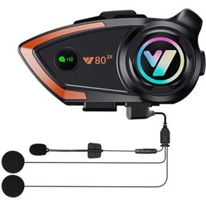 eppfun Moto Bluetooth,Bluetooth Auricolare supporta 2 persone che parlano allo stesso tempo entro 500 m, Assistente vocale