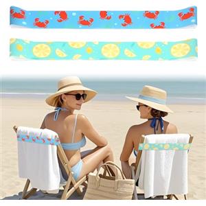 GUIZIYAO 2 Pezzi Spiaggia Bande Telo, Cinghie per Telo da Mare, Fasce Sedie Spiaggia, porta asciugamani portatili, cinghie elastiche di fissaggio per asciugamani da spiaggia, crociere e sedie da spiaggia