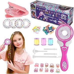 EKKONG Kit per Lo Styling dei Diamanti,Trecciatrice per Capelli, Moda Treccia Treccia Strumenti,Trecciatrice Automatica con Pettine Applicatore di Gemme Capelli per Bambina