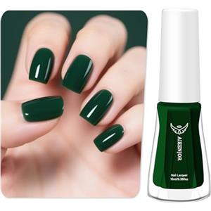 Aieenjor Smalti per Unghie Verde, Smalto per Unghie ad Asciugatura Rapida, Smalto Unghie Lunga Durata 10ml, Nail Art per Salone Unghie