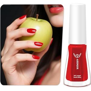 Aieenjor smalto rosso unghie, Asciugatura Rapida Senza Lampada UV, Non-Toxic, Effetto Lucido e Durevole, 0,33 Fl Oz (rosso rubino fuoco, 10 ml)