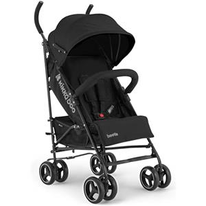 Kikka Boo Passeggino KikkaBoo BEETLE, Passeggino da viaggio fino a 22 kg, Pieghevole, Leggero, Compatto, Nеro