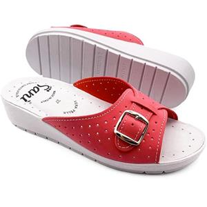 Sani' Ciabatte Donna Estive Comode Pantofole in Vera Pelle con Fibbia Regolabile a Punta Aperta Sandali Sanitari con Fascia (Fucsia, Sistema Taglie Calzature EU, Adulto, Donna, Numero, Media, 37)
