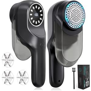 Bubbacare Levapelucchi Elettrico, Levapelucchi Elettrico Portatile con Display Digitale a LED, 2 Velocità a Togli Pelucchi Ricaricabile USB per Vstiti, Moquette, Maglione, Divano