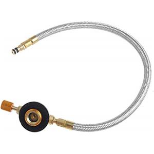 Anwangda Adattatore per fornello a gas, regolatore per bruciatore da esterno, interruttore flessibile per forno da picnic, connettore portatile per tubo da campeggio, escursionismo, barbecue (argento)