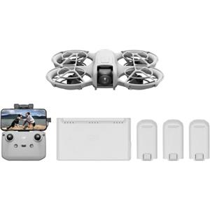 DJI Neo Combo Fly More, mini drone con fotocamera UHD 4K per adulti, 135g drone che vola da solo e ti segue, decollo dalla mano, tracciamento del soggetto, QuickShot, con RC-N3 e 3 batterie