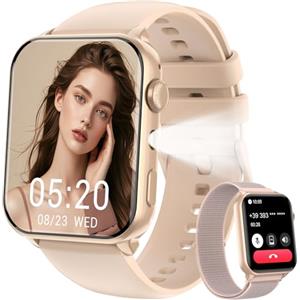 IOWODO Smartwatch Uomo Donna,Orologio Fitness con Chiamate,1.91" Smart Watch Monitor del SpO2/ Sonno,24H Cardiofrequenzimetro,100 modalità Sportive,Fitness Tracker per Android iOS rosa