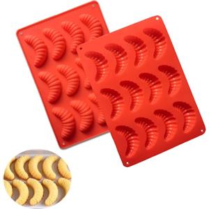 KEELYY Vanillekipferl - Stampo in silicone per cioccolato, croissant cioccolatini, 2 pezzi