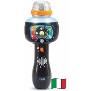 VTech Microfono Magic Show, Microfono Karaoke per Bambini con 15 Canzoni, 5 Filtri Vocali Divertenti, Tecnologia Bluetooth, Regolazione del Volume, Lingua Italiana, Batterie Incluse, 2-5 Anni