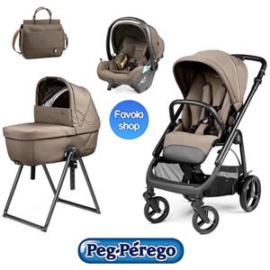 Peg Perego Trio Peg Perego Veloce Pine Bark (Passeggino + Navicella Belvedere + Seggiolino Lounge reclinabile + Borsa)