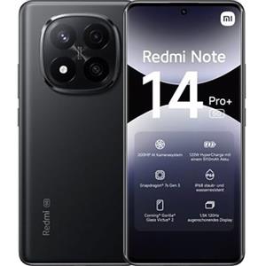 XIAOMI Redmi Note 14 Pro+ 5G - Smartphone de 8+256GB, Pantalla de 6.67 AMOLED FHD+ 120Hz, Snapdragon 7s Gen 3, cámara de 200MP, HyperCharge 120W, 5110 mAh, Cargador no Incluido, Negro (Versión ES)