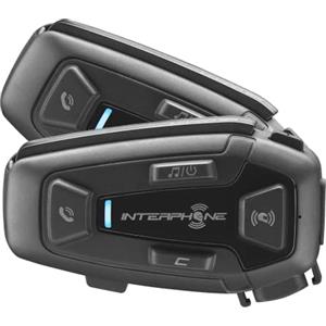 INTERPHONE UCOM8R - Doppio - Interfono Moto con Comunicazione Mesh 2.0, Fino a 24 Piloti, Distanza 1,6 Km, Autonomia 18 ore, Compatibile TFT e GPS, Impermeabile, Speaker HD 40mm