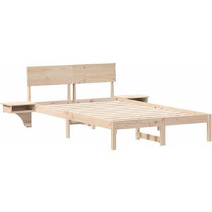 vidaXL Struttura del Letto Marrone 140 x 190 cm Pino massello, Letto Piattaforma Moderno, Legno di Pino Rettangolare, Facile da Montare, Stile Minimalista, No Rete Necessaria, Arredo Interno