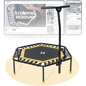 SportPlus Trampolino per interni - Fitness trampolino pieghevole Ø 126 cm - Trampolino piccolo silenzioso in gomma - Trampolino elastico per esterni e interni - Jumping trampolino fitness portata fino