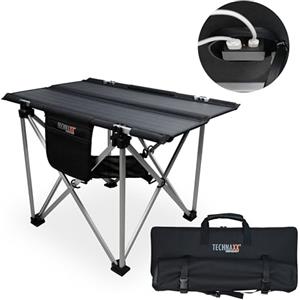 Technaxx TX-251, tavolo solare da campeggio pieghevole da 20W - Caricatore portatile a pannello solare con 2 porte di ricarica USB e design compatto - Ideale per il campeggio e le attività all'aperto