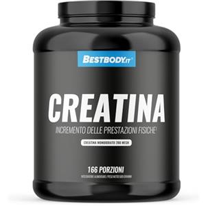 BestBody.it BestBody - Creatina 500 g - Integratore Alimentare 100% di Creatina Monoidrato Micronizzata qualità 200 Mesh, Aumento delle Prestazioni Fisiche, con Misurino, Vegano, 500 grammi