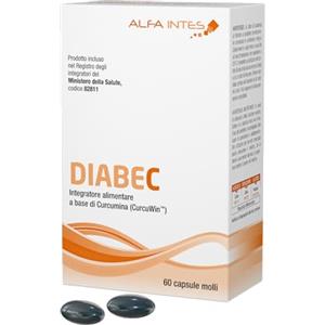 ALFA INTES Diabec 60 capsule - Integratore alimentare a base di Curcumina ad Alta Biodisponibilità, Olio di pesce, Vitamine e Coenzima Q10 | Potente Antiossidante per la Salute degli Occhi