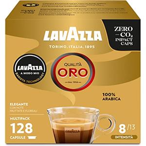 Lavazza, Espresso A Modo Mio Qualità Oro Sinfonia Perfetta, 128 Capsule Caffè, con Note di Fiori e Frutta, 100% Arabica, Intensità 8, Tostatura Media, 8 Confezioni da 16 Capsule
