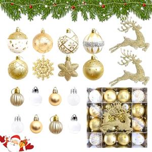 ZUSUZU Set di 45 Palline di Natale,Palline di Natale Decorazioni,Infrangibili,Decorazioni per Albero di Natale,Decorazionis da Appendere,Decorazionis Stagionali,Feste di Nozze,Feste Decorative