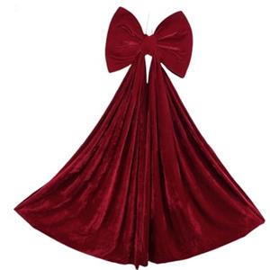 SZLIFE Fiocco di Velluto Rosso Grande Fiocco Decorazione Ornamento Artigianato Puntale Albero di Natale Decorazioni Natalizie per Interni ed Esterni casa, M