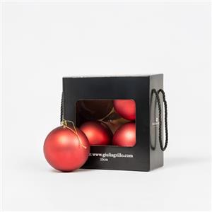 Giulia Grillo Sfera Natalizia Opaca Rossa (4, ⌀10cm)