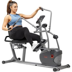 Sunny Health & Fitness Performance Interactive Recumbent Cross Trainer Ellittica Bike con esclusiva app SunnyFit® e connettività Bluetooth intelligente — SF-RBE420035