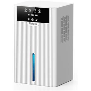 Tipkook Deumidificatore Casa, Tipkook Deumidificatore 2400ML, Silenzioso Deumidificatori, Timer 8/12/24ore, Spegnimento automatico, 10 colori LED, Portatile Deumidificatori per Guardaroba, Bagno