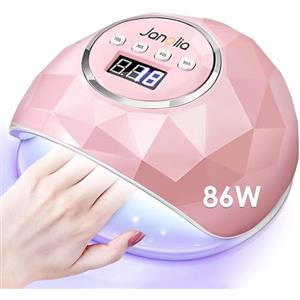 Janolia Lampada LED UV Unghie, 86W Professionale Fornetto Unghie Semipermanente per Manicure/Pedicure con Automatico Sensore, 4 Timers da 10/30/60/99S, Display LCD
