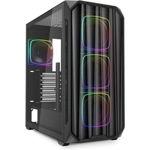 Sharkoon AK5M RGB - Case Midi Tower ATX Nero con Vetro Temperato e Rete Traspirante