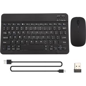 Asyduey Set Tastiera e Mouse Bluetooth Wireless Ultrasottile e Silenzioso Adatto per Tablet e Notebook con Tastiera Bluetooth Nera