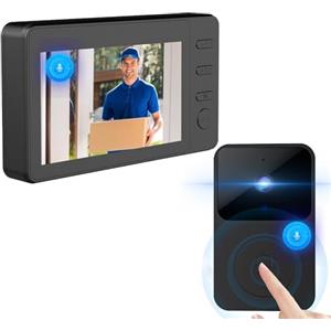 OBEST 1080P Videocitofono Senza Fili con Monitor IPS da 4,3, Campanello Senza Fili Da Esterno,Visione Notturna a Infrarossi, Telecamera di Sicurezza per Telefono