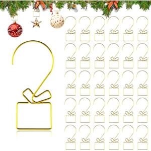 Dwafill Albero di Natale, Ghirlanda di Natale Ganci per Ornamenti Natalizi, Ornamenti Decorazioni Addobbi Natalizi per Albero di Natale (Golden Gift)