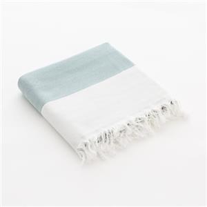 GAMUSI Fouta Pareo - Telo mare leggero, a strisce larghe, 90 x 180 cm, colore acqua marina