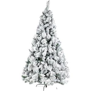 Generico Albero di Natale INNEVATO VERDE FLOCCATO Effetto Neve LAPPONIA Abete artificiale 60/120/150/210 CM PINO 500 punte rami Neve finta MOLTO FOLTO stand BASE IN METALLO (120 cm)