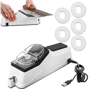 HUNYA Affilacoltelli Elettrico, Affilacoltelli, Affilacoltelli Professionale, 5 Secondi per Affilatura e Lucidatura Rapida con Copertura Protettiva, Affilacoltelli Portatile