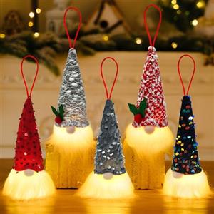 KDISHKRA Set 5 Gnomi Natalizi 18cm, Peluche LED Luce Luminosi, Decorazioni Natalizie, Addobbi Natalizi per la Casa, Gnomo Peluche con Cappello di Natale per Albero Natale Tavolo Camino