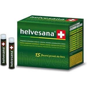 OLIVERIO STILO COMPANY Helvesana - Integratore Alimentare Pronto da Bere, 15 Flaconcini da 22ml per Stress, Stanchezza e Vitamine