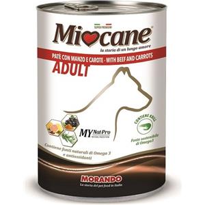 Morando Miocane Paté Adult Manzo e Carote - Confezione da 400g con Farina di Krill