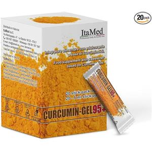 ItaMed Curcumin Gel 95+ - 20 Stick Pack Monodose da 5 ml Aroma Lampone