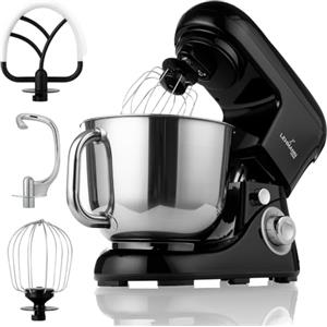 Lehmann Impastatrice Planetaria, 2200 W, Robot da Cucina Multifunzione Planetaria 5 Litri con Ciotola in Acciao Inossidabile, 6 Velocità, Pulse, 3 Ganci di Miscelazione