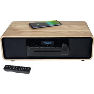 Thomson Micro-chaîne Bluetooth - THOMSON - Bois/Noir - Radio FM/DAB+/CD/MP3/USB/Induction, 75W, Affichage LCD, Télécommande, Alim. 23