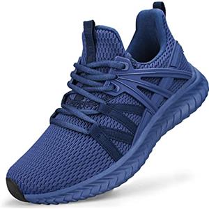 Abboos Scarpe da Ginnastica da Donna, Senza Lacci, Leggere, Casual, per Palestra, Viaggi, Lavoro, Blu Scuro, 35.5 EU