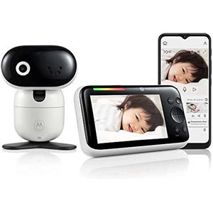 Motorola Nursery PIP1610 Video Baby Monitor HD Connesso con Unità da 5 e App 1080 p, Panoramica, Inclinazione e Zoom Remoti, Conversazione Bidirezionale, Sicuro e Privato