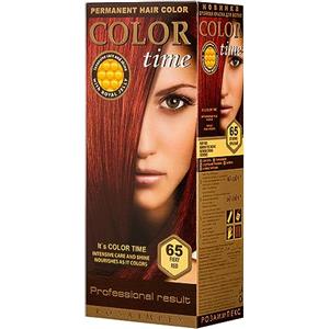 Color Time Tinta Permanente in Gel | Arricchito con Pappa Reale e Vitamina C | Colore Permanente dei Capelli | Colore 65 Rosso Fuoco | 100 ML