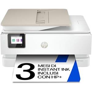 HP Envy Inspire 7920e 242Q0B, Stampante Multifunzione a Getto d'Inchiostro A4 a Colori, Fronte/Retro Automatico, 22 ppm, Wi-Fi, Smart, 3 Mesi di Inchiostro Instant Ink Inclusi, Bianca