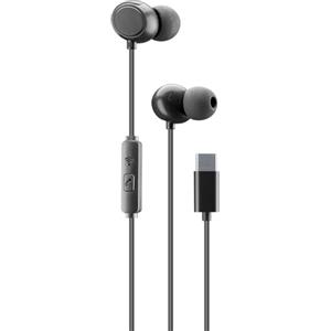 cellularline | CLOUD IN-EAR | Auricolare Type-C Stereo, Design In-ear e Microfono, Connettore USB-C, Isolamento dal Rumore, Microfono e Tasto di Risposta (Nero)