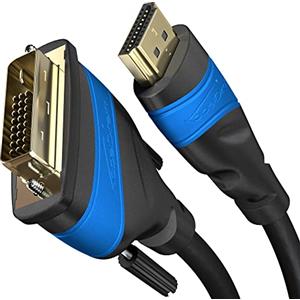 KabelDirekt - Cavo Adattatore HDMI-DVI - 10 m bidirezionale, DVI-D 24+1/Cavo HDMI High Speed, 1080p/Full HD, Cavi Video Digitale, Collegamento di dispositivi HDMI a Monitor DVI o viceversa, Nero