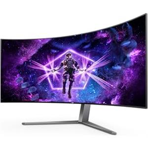 AOC Agon Pro AG456UCZD Monitor da gioco curvo OLED WQHD 45 pollici, 240 Hz, 0.03 ms GtG, HDR10, FreeSync Prem. Pro, G-Sync comp. 3440x1440, HDMI 2.0, DisplayPort 1.4, USB-C 90 W PD, Hub USB nero