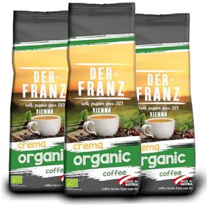 Der-Franz Crema biologico caffè, chicchi interi, 3 x 500 g