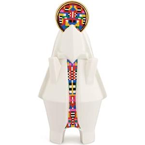 Alessi Mary ESA05 2 Statuina Madonna per Presepe in Porcellana con Decalcomanie Applicate a Mano e Dettagli in Oro 24 Carati, Multicolore